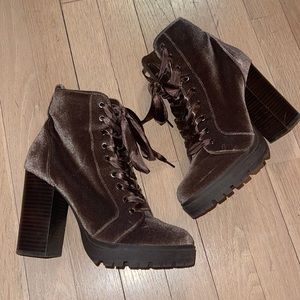 Steve Madden brown velour booties